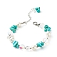 4pcs ensemble de bracelets de perles de puces de pierres précieuses mixtes pour fille femmes BJEW-TA00019-4