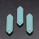 Faceted Bullet Imitation Jade Glass Point Beads for Wire Wrapped Pendants Making GLAA-K001-35mm-07-1