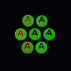 アクリルビーズ  暗闇で光る  エナメルと蓄光  水平穴  アルファベット付きのフラットラウンド  文字.a  6.5x7x4mm  穴：1.6mm X-MACR-N008-58A-4
