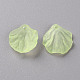 透明つや消しアクリルパーツ  花弁  緑黄  19.5x16.5x4mm  穴：1.5mm MACR-S371-01A-728-2