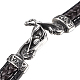 Bracelets de cordon en cuir tressé pour hommes BJEW-H559-10C-2