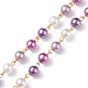 Cadena de perlas de vidrio hecha a mano AJEW-JB01134-02-3