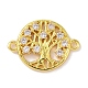 Real 18K Gold Plated Brass Micro Pave Cubic Zirconia Connector Charms KK-L209-046G-01-1