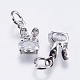 Brass Micro Pave Cubic Zirconia Bunny Charms RB-I077-19-RS-3
