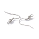 Brass Round Beaded Earring Hooks KK-G438-01P-3