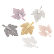 アイアン製ペンダント  天然葉の電気メッキ  ぶどうの葉  ミックスカラー  6色  2個/カラー  12個/箱 IFIN-BC0001-08-4
