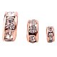 PandaHall Elite 50 Pcs Brass Crystal Rondelle Rhinestone Spacer Beads Diameter 4mm for Jewelry Making Rose Gold RB-PH0001-03RG-NF-1