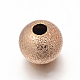Perlas espaciadoras redondas de textura de latón KK-L051-04-4mm-2