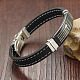 Fashion Cross Scripture Stainless Steel Bracelets BJEW-N0001-128-1