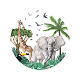 Superdant colorido plantas tropicales animales calcomanías de pared elefante elefante jirafa tucán etiqueta de la pared diy pelar y pegar murales removibles pegatinas para la sala de estar de la guardería DIY-WH0228-858-1