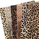 Leopard Print Pattern Imitation Leather Fabric Set FABR-PW0001-042-3