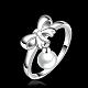 Silver Plated Brass Bowknot Finger Rings RJEW-BB08343-7-6