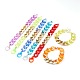 Bracelets chaîne gourmette en acrylique transparent spray unisexe BJEW-JB06312-1