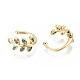 Brass Micro Pave Cubic Zirconia Cuff Earrings EJEW-S201-235D-G-NR-3