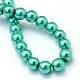 Backen gemalt pearlized Glasperlen runden Perle Stränge HY-Q003-10mm-29-4