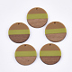 Colgantes de resina tricolor y madera de nogal RESI-S358-78H-1