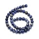 Natürliche blaue Fleck Jaspis Runde Perlen Stränge G-O047-01-6mm-3