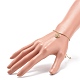Bracelet coulissant avec pendentif en forme de cœur en zircone cubique transparente avec chaînes en laiton pour femme BJEW-JB08788-5