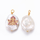 Natural Cultured Freshwater Pearl Pendants PEAR-L027-57A-2