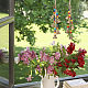 Ahadermaker 2pcs 2 Stil Messing hängende Windspiel Ornamente mit runden und quadratischen Holzperlen AJEW-GA0005-68-5