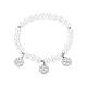 Tinysand braccialetto con ciondolo a forma di fiore in argento sterling con perle dal design unico e 925 zircone cubico TS-B308-W-1