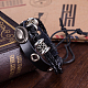 Adjustable Casual Unisex Zinc Alloy and Braided Leather Multi-strand Bracelets BJEW-BB15622-6
