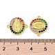 Charms de conector de circonita cúbica coloridos micro pavimentados de latón chapado en oro real de 18k KK-L209-057G-03-3