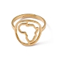 Placcatura ionica (ip) 201 anello regolabile da donna con mappa dell'africa scavata in acciaio inossidabile RJEW-C045-04G-2