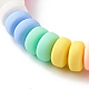 Pulseras elásticas hechas a mano con cuentas de arcilla polimérica para niños. BJEW-JB06487-01-4