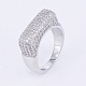 Brass Micro Pave Cubic Zirconia Finger Rings RJEW-E145-52-2