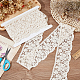 Fingerinspire 4 ヤード コットン レース トリム  縫製装飾用のウェーブエッジレースリボン  花柄  リネン  2-7/8インチ（73~74mm） OCOR-FG0001-83-4