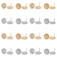 DICOSMETIC 8Pcs 4 Style Flat Round with Flower Brass Micro Pave Clear Cubic Zirconia Stud Earrings Findings KK-DC0002-90-1