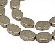 Natural Pyrite Oval Beads Strands G-I125-96-14x10mm-3