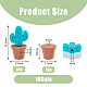Dicosmetic 10 set 10 colori cactus e piante in vaso perline in silicone ecologico per uso alimentare SIL-DC0001-22-2