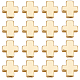 Sunnyclue 1 boîte de 50 perles croisées véritables croix plaquées or 18 carats en vrac mini petite croix dorée petite croix breloque en perles crucifix de Pâques perles d'espacement en vrac pour la fabrication de bijoux kit de perles bricolage artisanat FIND-SC0004-84-1
