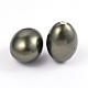 Oval Half Drilled Shell Pearl Beads BSHE-N003-15x19-22B-1
