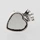 Vintage Adjustable Iron Finger Ring Components Alloy Crown Cabochon Bezel Settings PALLOY-O039-01AS-2