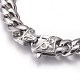 201 Stainless Steel Curb Chain Bracelets BJEW-P244-01P-2