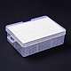 プラスチックビーズ収納ケース  小さな部品用  ハードウェアとクラフト  長方形  ホワイト  17.8x11.9x5.8cm CON-C009-03-3