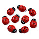 Dyed Beetle Wood Cabochons with Label Paster on Back WOOD-R255-04-5