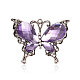 Gros pendentifs de papillon en alliage avec strass en acrylique PALLOY-J196-07AS-1
