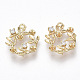 Brass Micro Pave Cubic Zirconia Peg Bails Charms KK-S356-044G-NF-1