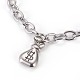 304 Stainless Steel Cable Chain Charm Bracelets BJEW-O169-05-3