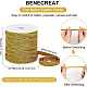 BENECREAT 25m Glitter Metallic Elastic Strap 6mm Gold Flat Nylon Elastic Cords for Bowknot Making EC-BC0001-47C-2