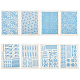 BENECREAT 8 Sheets 8 Styles Paper Ceramic Decals DIY-BC0012-05B-1
