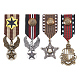 Ahandmaker 4 個コスチューム軍事バッジメダル  4 スタイル合金メダルブローチピン  軍の英雄の戦闘メダルのブローチ  シールドイーグルとスター海軍軍事バッジ女性男性コートジャケット制服衣装 FIND-GA0002-86-1