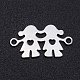 201ステンレス鋼リンクコネクター  女の子と女の子  ハート  ステンレス鋼色  10x19x1mm  穴：1.5mm STAS-N090-T876-1-1