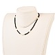 Star with Evil Eye Natural White Shell Beaded Necklaces NJEW-JN03147-02-5