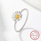 Anello da dito da donna con fiore margherita in argento sterling placcato rodio KN3229-3-1