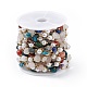 Cadena de cuentas de perlas de imitación de vidrio y pepita de piedra natural mixta CHS-C006-02C-3